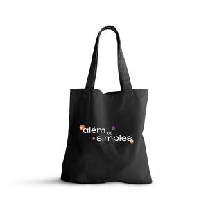 Bolsa Ecobag Preta Tecido de algodão 37 x 40 cm 4/0 Impressão em DTF têxtil   