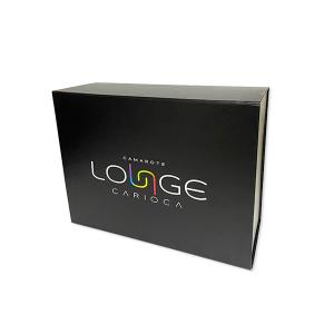 caixa personalizada Papelão 33 x 25 x 12 cm DTF UV   Fita de Cetim na cor preta
