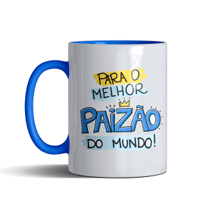 Caneca Colorida Personalizada Porcelana (Alça e interior coloridos) 325ml Sublimação   