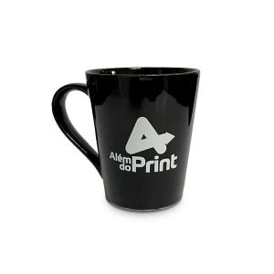 Caneca Tulipa Porcelana 325ml Preta   
