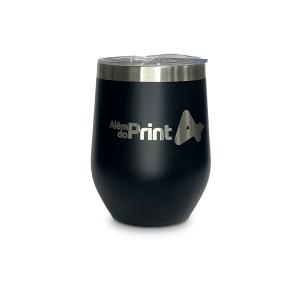 Copo Térmico Oval 375ml Alumínio Pintado. Cores sob consulta. 375ml Gravação Laser ou DTF UV   Tampa em acrílico