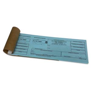 Receituário de controle especial Papel Offset 75g Azul 25 x 9cm   Blocagem (50 folhas por bloco), Picote e Numeração 